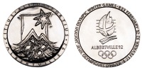 FRANCE, Winter Olympic Games, Albertville, 1992, a chromed steel Participant’s medal, unsigned [by Renée Mayot]...