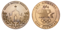 U.S.A., Olympic Games, Los Angeles, 1984 (1980), a bronze medal for the Olympic Organising Committee, Games logo,...