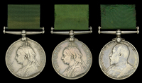 Volunteer Force Long Service Medal (3), V.R. (2) (2232 Sgt. A. Bristor. 5th. Middlesex V.R.C.; R. Mackrill. Band....