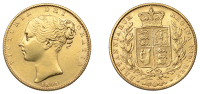 Victoria (1837-1901), Sovereign, 1841, unbarred a’s in gratia (Hill 24; EGC 1059; cf. Bentley 970; S 3852)....