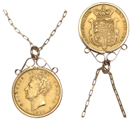 George IV (1820-1830), Sovereign, 1829 (Hill 14; S 3801). Mounted, otherwise fine	 £700-£900