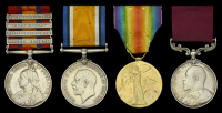 Four: Sergeant W. F. Whittaker, Middlesex Regiment

Queen’s South Africa 1899-1902, 4 clasps, Tugela Heights,...