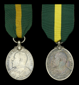 Territorial Force Efficiency Medal, E.VII.R. (2) (64 Pte. J. Carter. 9/Middx: Regt.; ... J. Smith. 7/Middx: Regt.)...