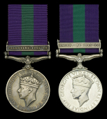 General Service 1918-62, 1 clasp, Palestine 1945-48 (2) (19170562 Pte. J. C. Clements. Mx.; 21053103 Pte. R. Kilby....