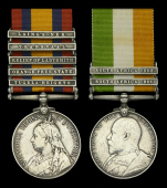 Pair: Private W. Butler, Middlesex Regiment

Queen’s South Africa 1899-1902, 5 clasps, Tugela Heights, Orange...