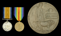 Pair: Private H. Stephens, Middlesex Regiment, who was killed in action on the Western Front on 27 November...