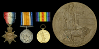 Three: Private A. Statham, Middlesex Regiment, who was killed in action on the Western Front on 9 May...