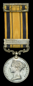 South Africa 1877-79, 1 clasp, 1879 (350. Pte. R. Smith. 2/4th Foot.) fitted with silver ribbon buckle, small edge...