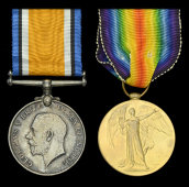 Pair: Private G. C. Edwards, 16th (Public Schools) Battalion, Middlesex Regiment, who was killed in action on the...