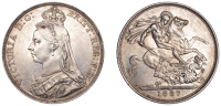 Victoria (1837-1901), Crown, 1887 (ESC 2585; S 3921). Perhaps once lightly cleaned, extremely fine 	 £100-£120