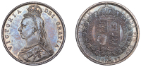 Victoria (1837-1901), Halfcrown, 1887, Jubilee head (ESC 2771; S 3924). Perhaps once cleaned and now vibrantly...