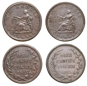Co LONDONDERRY, Coleraine, William McKenzie, Pennies, 1813 (2), 16.88g/12h (W 1800), 17.30g/12h (W 1800a) [2]. First...