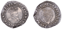 James I (1603-1625), Second coinage, Shilling, mm. escallop, fourth bust, 4.32g/9h (S 6516; DF 261). Good fine,...