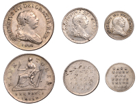 Bank of Ireland, Thirty Pence, 1808, top of harp between o and k of token, 12.47g/12h (D 84; S 6616); Ten Pence,...