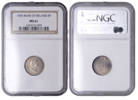 Bank of Ireland, Five Pence, 1805, laureate bust of George III to right, rev. value, edge grained, 12h (D 91; S...