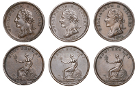 Co DUBLIN, Dublin, Edward Bewley, Pennies, 1816 (3), 15.94g/6h, 15.90g/6h (both W 1810), 18.63g/12h (W 1810a) [3]....