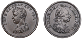 Co DUBLIN, Dublin, Edward Stephens, mule Penny, bust of the Prince Regent left, rev. bust of Duke of Wellington...