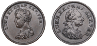 Co DUBLIN, Dublin, Edward Stephens, mule Penny, bust of the Prince Regent left, rev. bust of Duke of Wellington...