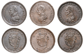 Co DUBLIN, Dublin, Edward Stephens, Pennies (4), Wellington types, 1813 (3), 14.49g/6h (W 1850), 6h, 14.15g/6h (both...