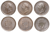 Co DUBLIN, Dublin, Edward Stephens, Pennies (3), Wellington types without drapery, all 1816, 15.09g/6h (W 1890),...