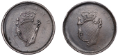 Not Local: perhaps related to the ‘St Patrick Apos 432’ series, Penny, 1806, crowned harp both sides, edge...