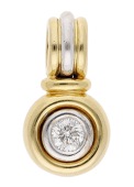 A diamond pendant, the brilliant-cut diamond in a bi-coloured 18ct gold mount, hallmark for 1997, maker’s mark...