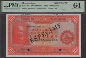Banco Nacional Ultramarino, Mozambique, specimen 100 Escudos, 29 November 1945, no serial number, Jose Gabriel Pinto...