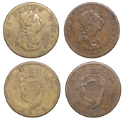 Not Local: ‘One Penny Token’, Pennies, 1814 (2), 14.25g/6h (W 1930), 15.12g/6h (W 1931) [2]. First fine, second...