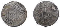 17th Century Tokens, CORNWALL, Helston, John Penhelick, Farthing, 1666, 0.67g/6h (N 540; BW. 17). Earthy patina,...