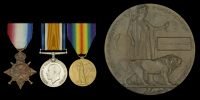 Three: Private W. Francis, Middlesex Regiment, who was killed in action on the Western Front from 5 April...