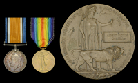 Pair: Private A. V. Gorbell, Middlesex Regiment, who was killed in action on the Western Front on 26 August 1916...