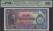Banco Nacional Ultramarino, Portuguese Guinea, colour trial 50 Escudos, ND (1958), serial number B000000, red...