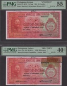 Banco Nacional Ultramarino, Portuguese Guinea, printers archival specimen 50 Escudos (2), 20 November 1958, serial...