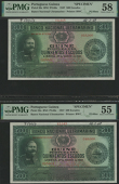 Banco Nacional Ultramarino, Portuguese Guinea, printers archival specimen 500 Escudos (2), 27 March 1947, serial...