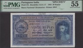 Banco Nacional Ultramarino, Portuguese India, printers archival specimen 20 Rupias, 29 November 1945, serial number...