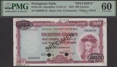 Banco Nacional Ultramarino, Portuguese India, specimen 300 Escudos, 2 January 1959, serial number 000000, Antonio...