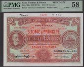 Banco Nacional Ultramarino, St Thomas & Prince, printers archival specimen 50 Escudos (2), 21 March 1944, serial...