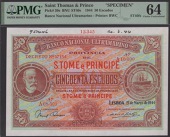 Banco Nacional Ultramarino, St Thomas & Prince, printers archival specimen 50 Escudos, 21 March 1944, serial number...