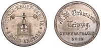 Germany, LEIPZIG, F.W. Erdmann, c. 1880-1900, a silver advertising medal, coin press centre, metall-knopf-fabrik und...