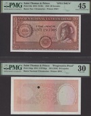 Banco Nacional Ultramarino, St Thomas & Prince, proofs for 20 Escudos (3), ND (1958), no serial numbers or...