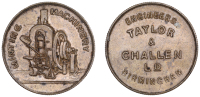 BIRMINGHAM, Taylor & Challen, c. 1922, a brass advertising medal, minting machinery, rev. inscription in six lines,...