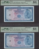 Banco Nacional Ultramarino, Timor, printers archival specimen 50 Escudos (3), 24 October 1967, serial number ranges...