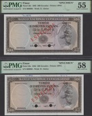 Banco Nacional Ultramarino, Timor, specimen 500 Escudos (2), 25 April 1963, serial numbers 000000, Luis Pereira...