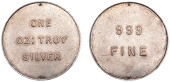 LONDON, Samuel Montagu & Co., c. 1950-70, a one ounce silver trial planchet, security edge 39mm, 31.10g. Prettily...