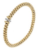 A ‘Flex’it’ bracelet by FOPE, the flexible bracelet composed of polished pyramid- shaped links and with...