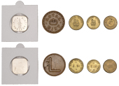 Coin Weights (3), George IV, Sovereign, 1821, 20mm, 7.98g/12h, Half-Sovereign, 1821, 18mm, 3.98g/12h (Withers 2252a,...