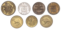 BIRMINGHAM, Taylor & Challen, c. 1900-65, miscellaneous advertising Tokens in nickel (1), brass (4), and copper (2),...