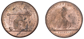BIRMINGHAM, Lutwyches, c. 1800, a copper Farthing Token, Minerva standing atop pedestal, shield and cornucopia at...
