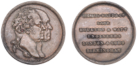 BIRMINGHAM, James Watt & Co., 1871, a bronze medal by J. Moore, conjoined busts of Matthew Boulton and James Watt...