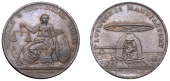 BIRMINGHAM, Lutwyches, c. 1790, a copper Halfpenny Token, Justice seated left holding a pair of scales, cornucopia...